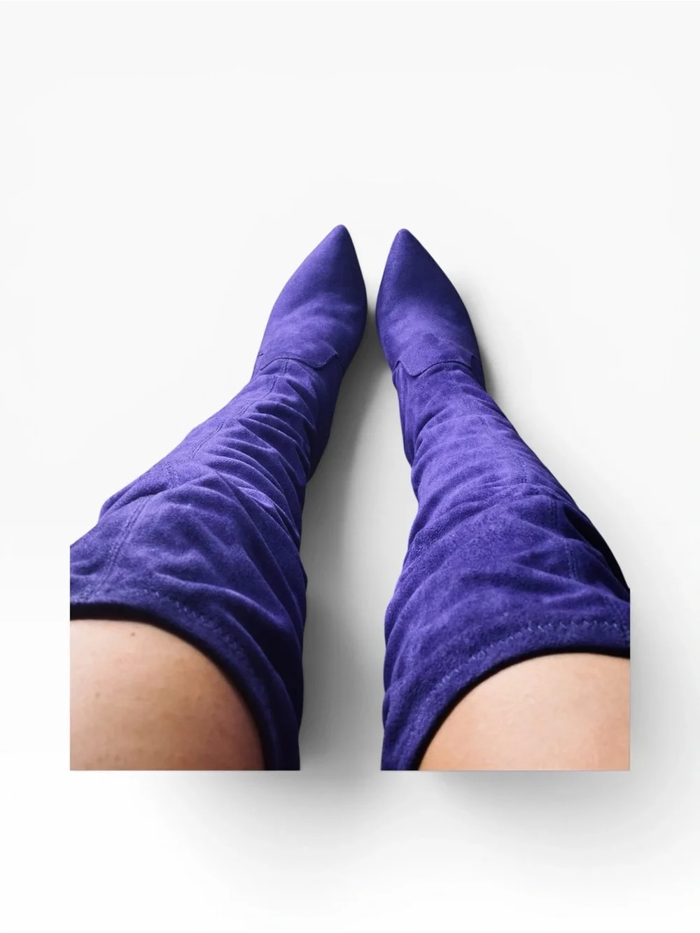 New Over-the-Knee Purple Suede Boots